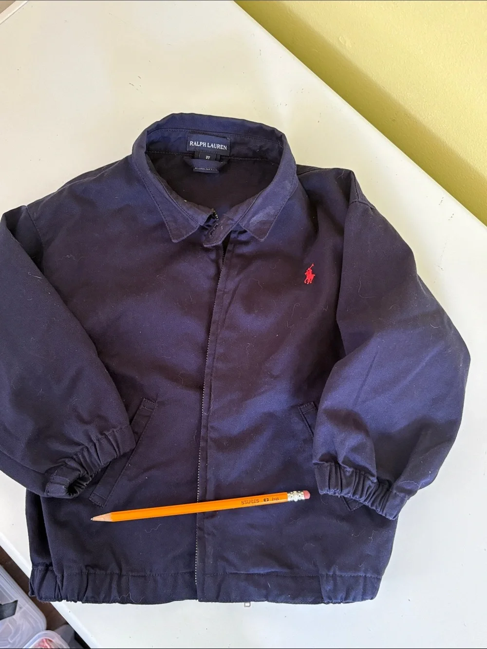 Ralph Lauren Navy Cotton Twill Unlined Jacket Size 3T